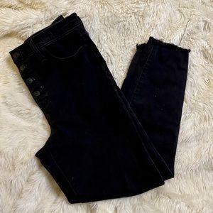 Madewell 10” High Rise Distressed Black Jeggings